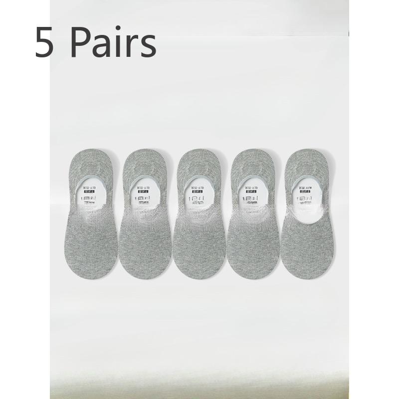 5 Pairs of Men's Summer Thin Mesh Breathable Invisible Low Help Suction Sweat Shallow Mouth Non Slip Socks