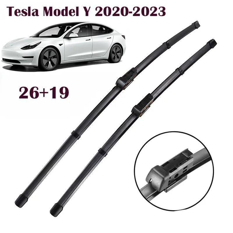 26 +19  Push Button Frameless Front Wiper Blades for Tesla Model Y 2020-2023, Tesla Model 3, Model Y Facelift, Model 3 Highland, Model X