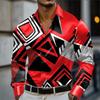 Luxury Shirt 3D Flower Printed Shirt Men's Fashion Shirt Men's Flap Collar Shirt Beach Menswear Business