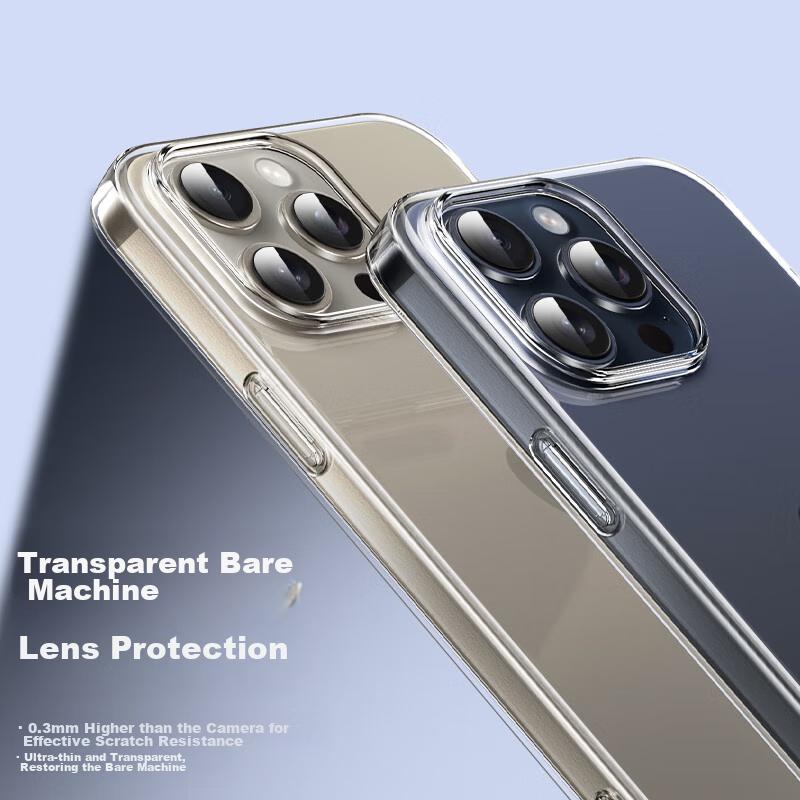 ESCASE IPhone 15 Pro Max Case, Transparent Ultra-Thin Shockproof TPU Soft, Simple And Stylish Trendy Design, Fully Transparent