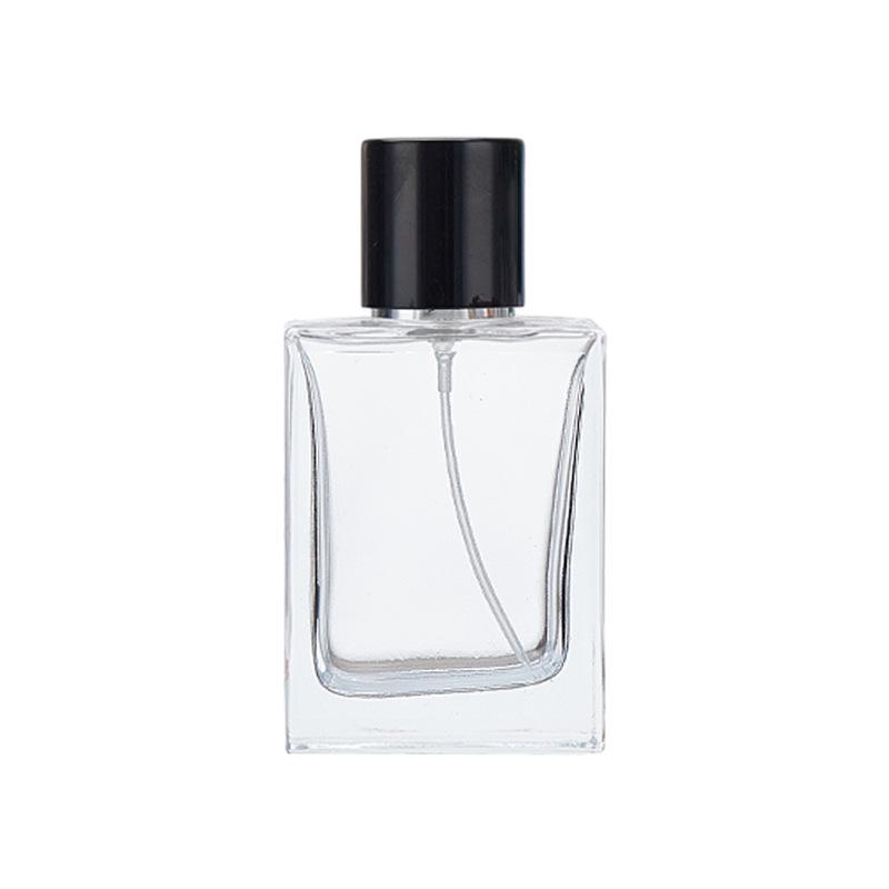 50ml Refillable Transparent Glass Perfume Bottle with Spray Nozzle