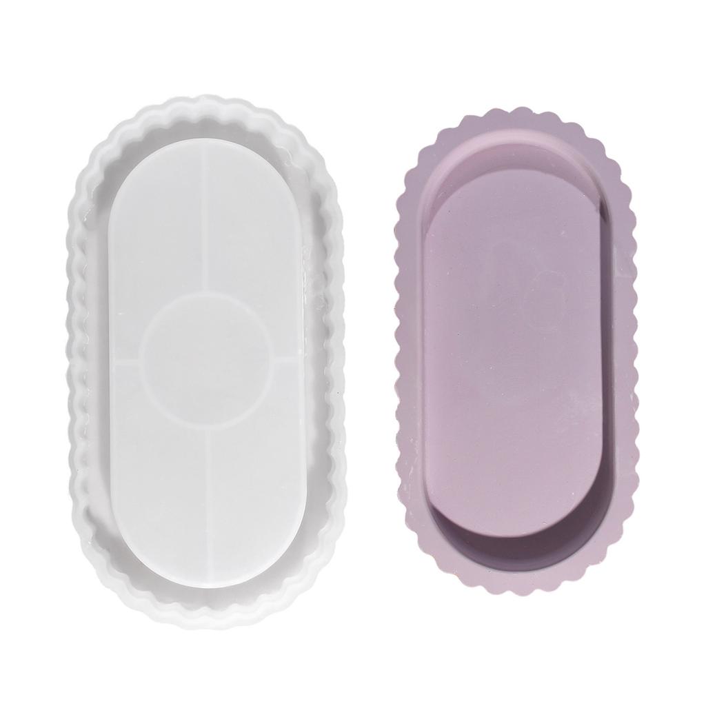 Formă Matriță Tavă Ovală Mare Robustă din Silicon pentru Rășină și Artizanat din Beton, Articole pentru Decorațiuni Interioare, Suport pentru Farfurii pentru Uz Zilnic