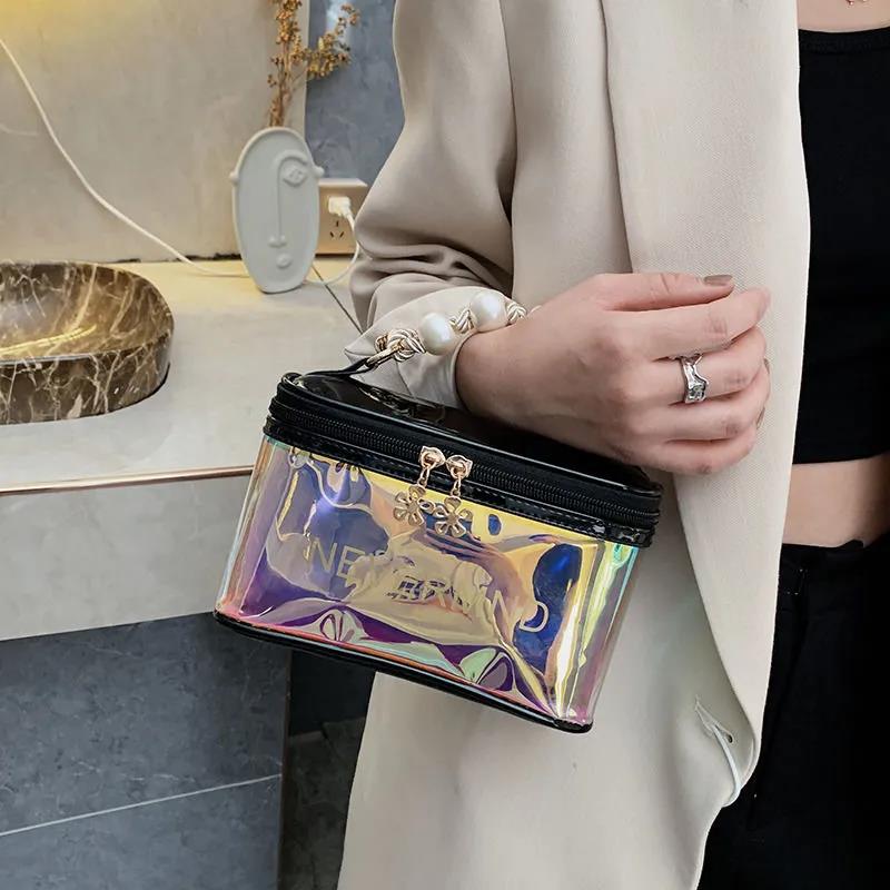 Women's Cosmetic Bag Travel Portable Handbag Multifunctional Laser Cosmetic Bag Waterproof Ladies Makeup Storage Bag