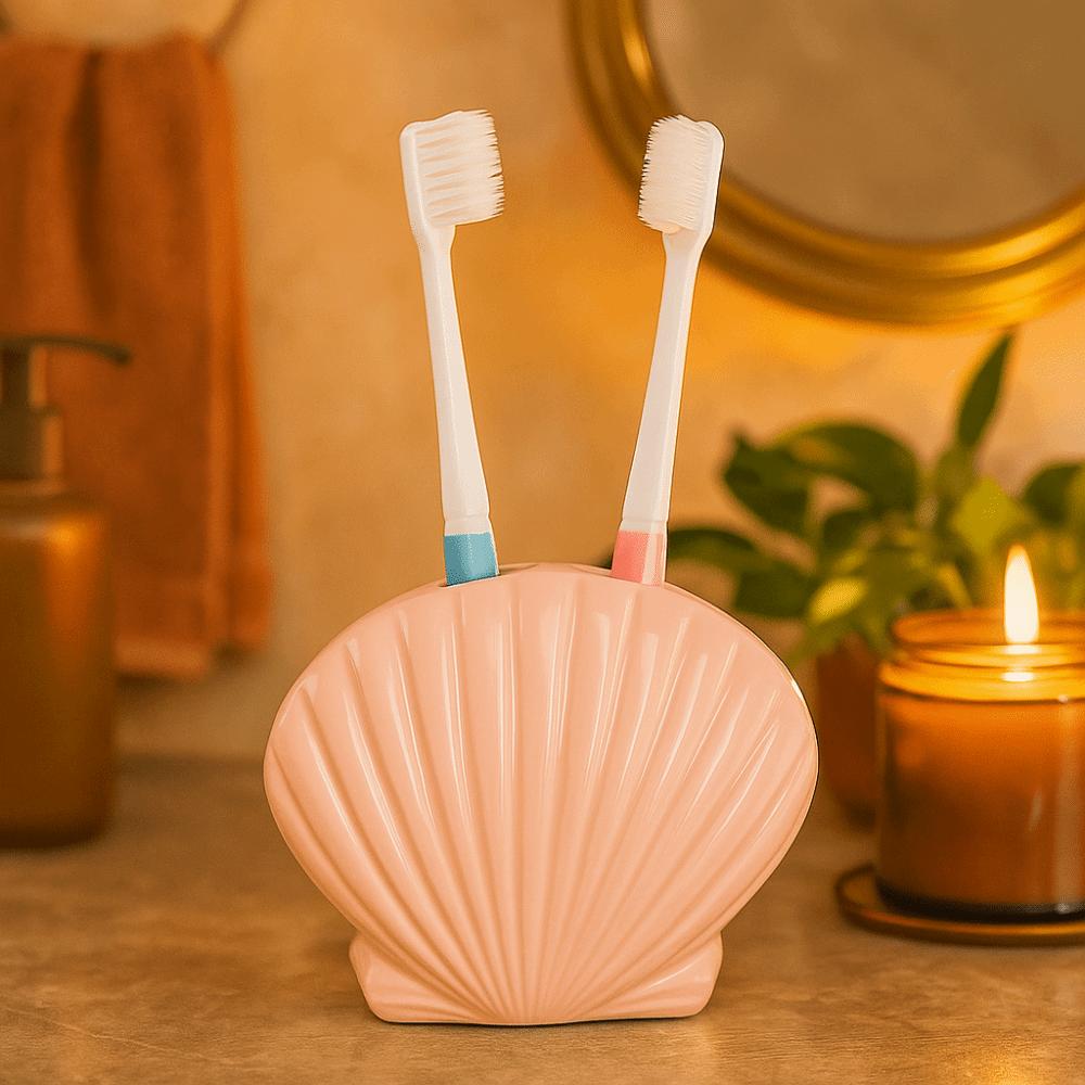 Ceramiczny uchwyt na szczoteczki do zębów w kształcie muszli Kreskówkowy stojak do przechowywania w łazience Pokój dziecięcy