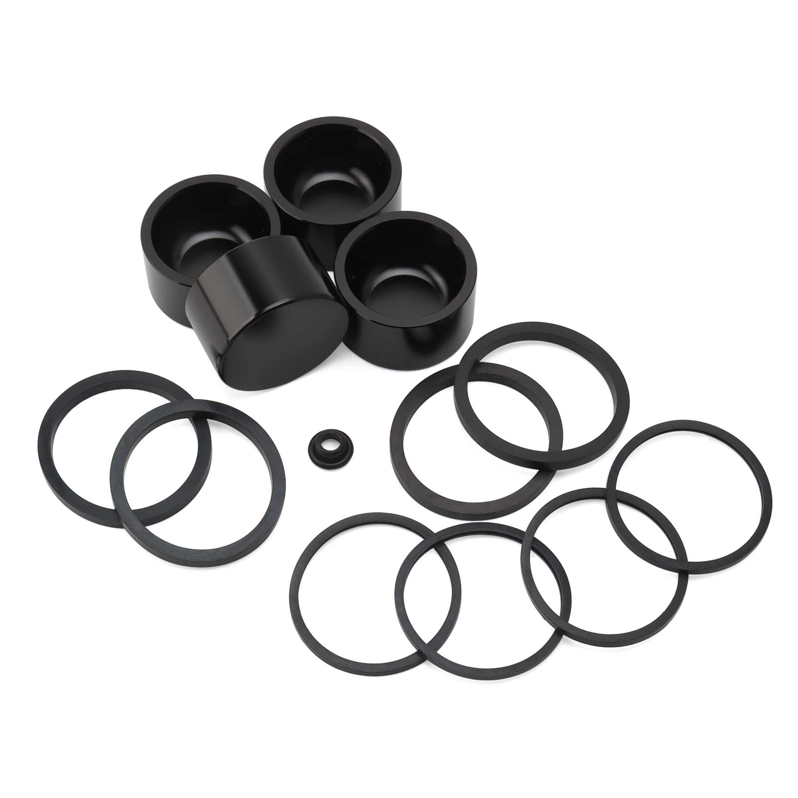 Front Brake Caliper Rebuild Kit Caliper Piston Seals Kit 43027-08 for Harley Touring Electra Road Street Glide Road King 08-22 чёрный