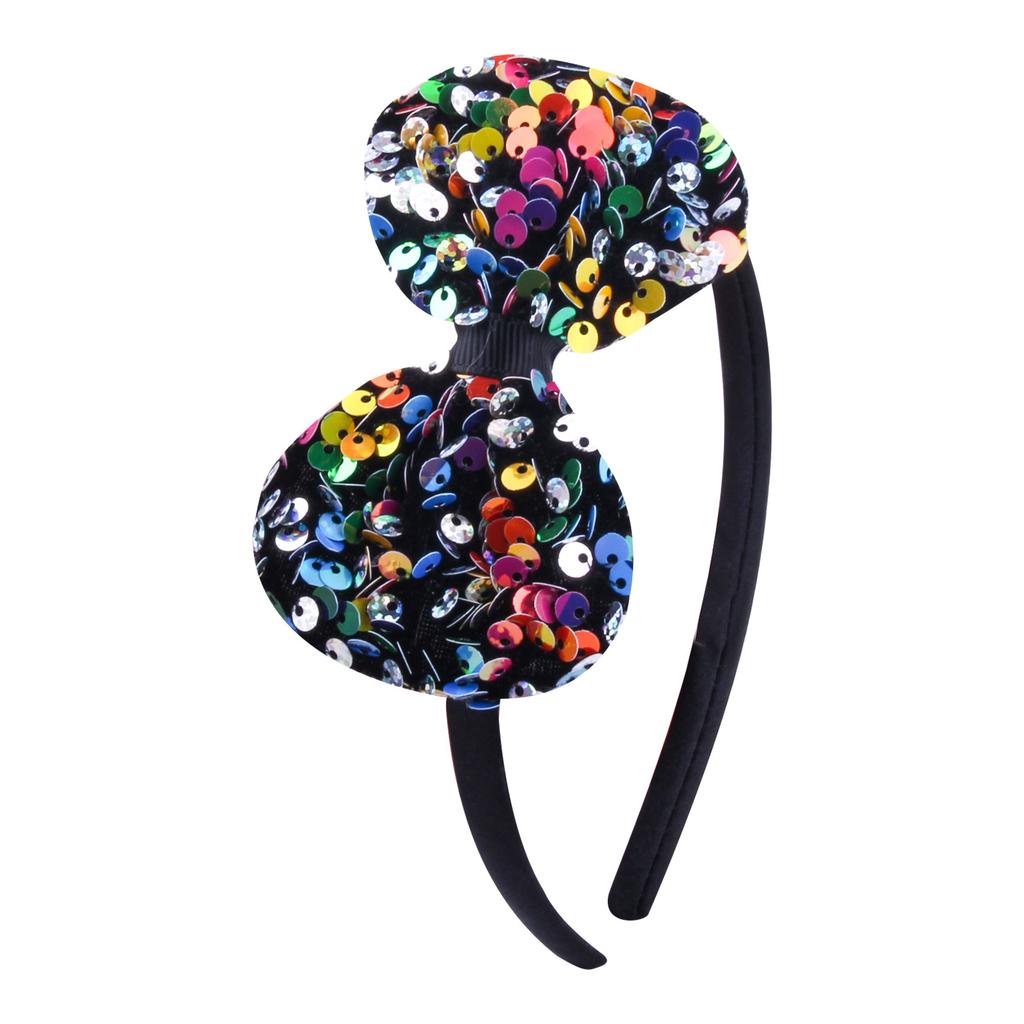 Glitter Bow Headband for Girls Red Bowknot Hair Bands Halloween Christmas Party Cosplay Costume Gifts for Teen Women