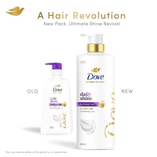 DOVE Daily Shine Shampoo 650 Ml|| For Damaged or Frizzy Hair|| Makes Soft|| Shiny And Smooth - Mild for Men & Women