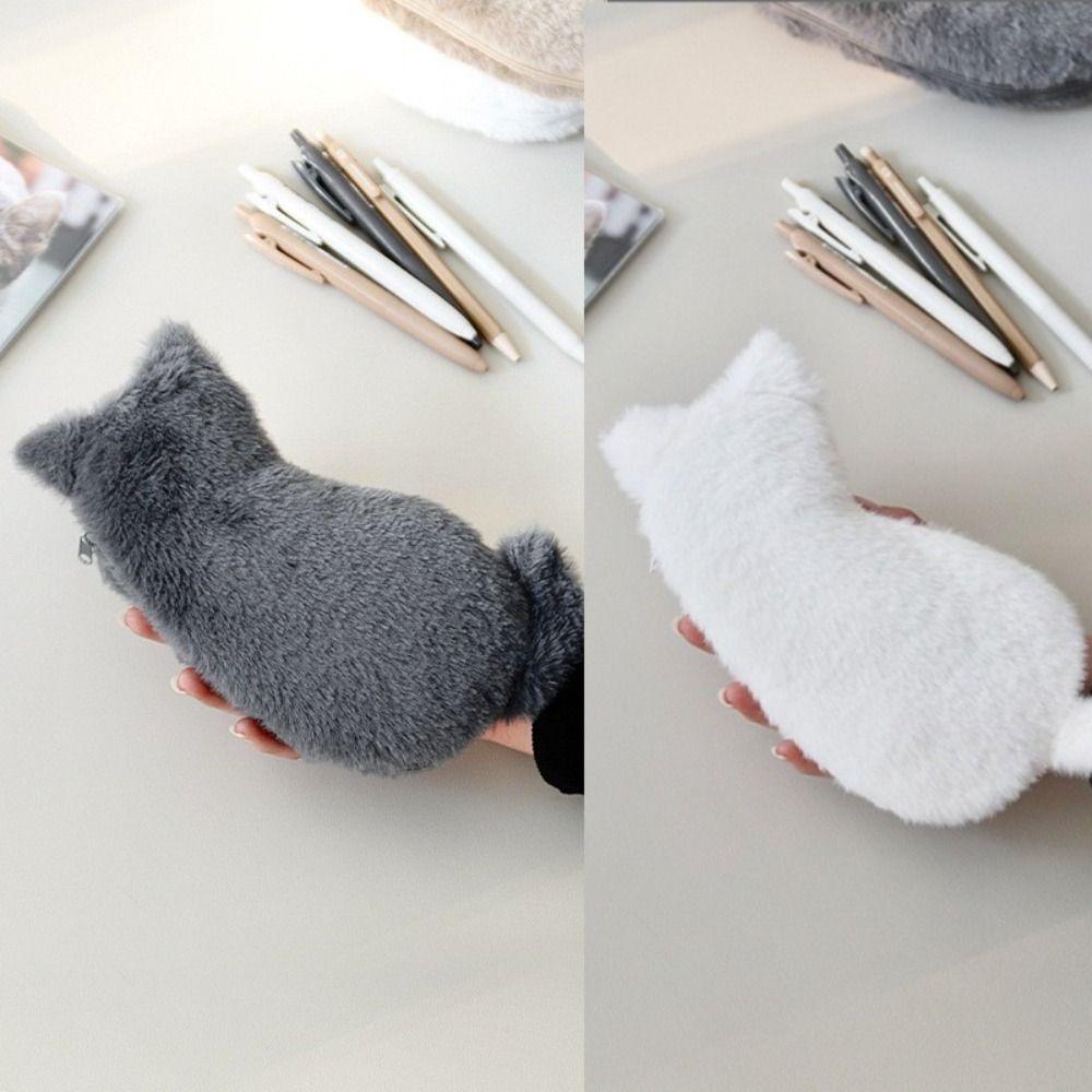 Multiple Colors Cat Pencil Case Christmas Gift Large Capacity Pencil Bag Stationery Storage Solid Color Stationery Box