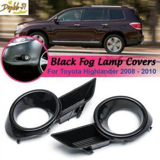 Pair Front Bumper Fog Light Lamp Grille Cover For Toyota Highlander 2008-2010