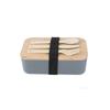 Portable Single/double Layer Lunch Box Japanese-style Bamboo Cover Bento Box Leak Proof Office Camping Fruit Lunch Bento Box