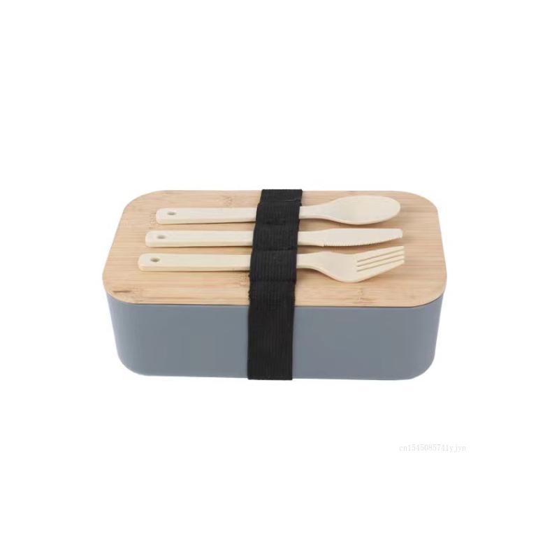 Portable Single/double Layer Lunch Box Japanese-style Bamboo Cover Bento Box Leak Proof Office Camping Fruit Lunch Bento Box