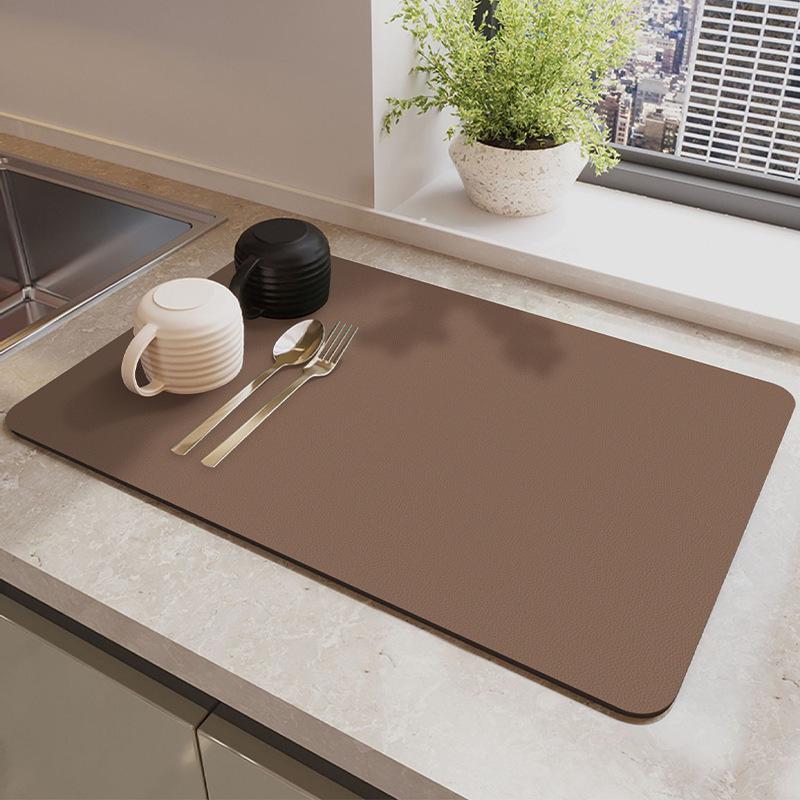 New Customizable Non-Slip Absorbent Kitchen Drying Mat for Cups, Plates, and Bowls