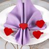 6Pieces Elegant Heart Napkin Rings Accessories for Celebration Like Valentines Day Weddings and Anniversaries