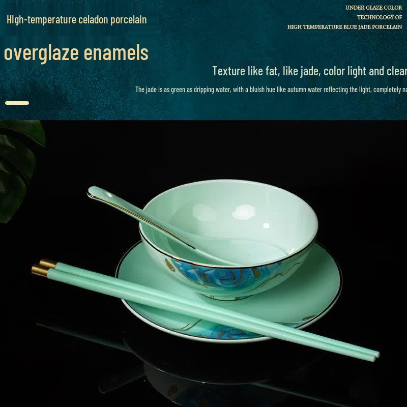 Palace Legend Starry Sky Celadon 8-Piece Dinnerware Set