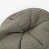 Earflap Short Brim Beanie Cap Thicken Add Plush Lined Hat Fashion Warm Knitted Peaked Cap  Winter