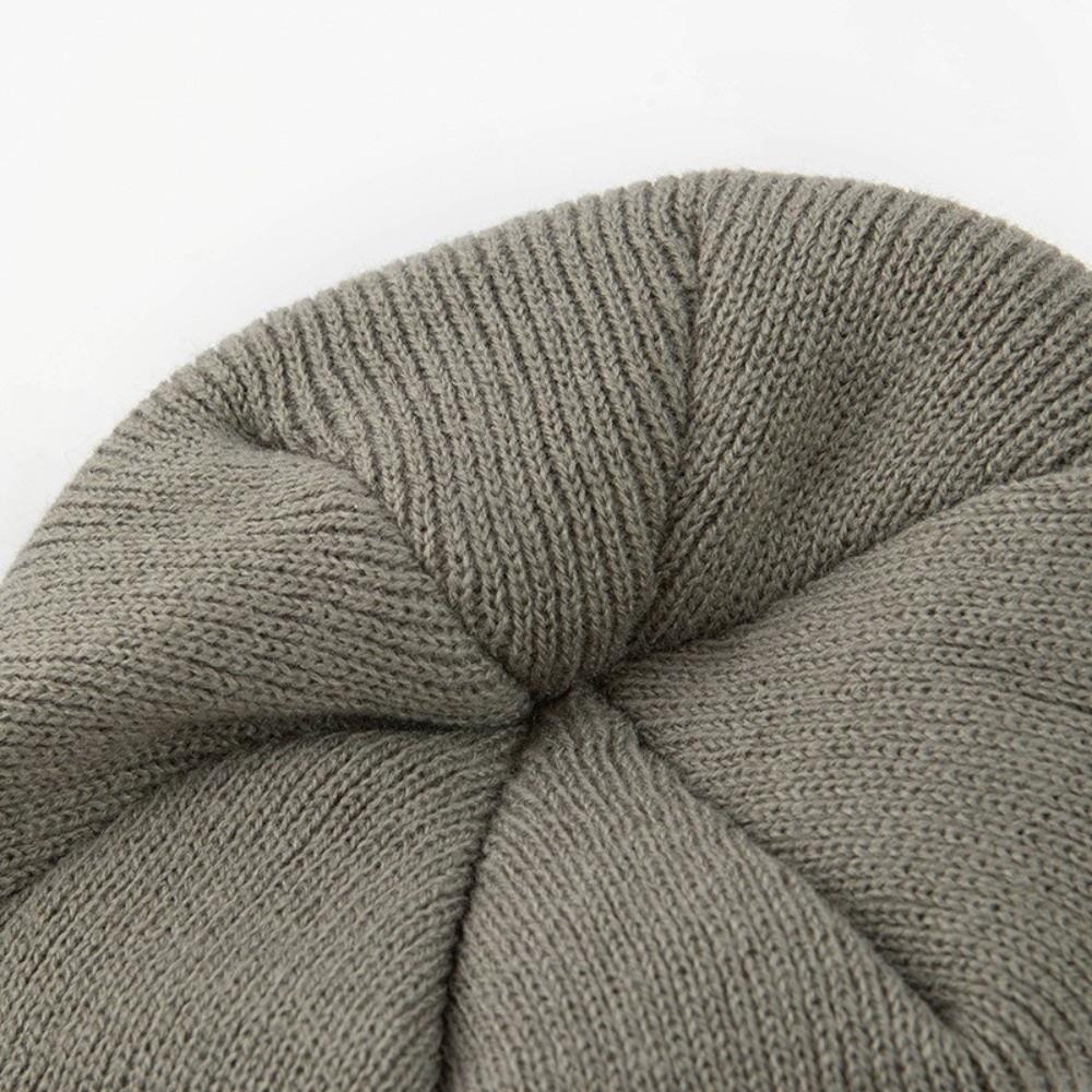 Earflap Short Brim Beanie Cap Thicken Add Plush Lined Hat Fashion Warm Knitted Peaked Cap Winter