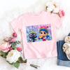 Kids Girl Pink Tshirt Baby Rainbow Kingdom Tops Toddler Tees Clothes Children Clothing Cartoon Short Sleeve Tshirt Casual Wear
