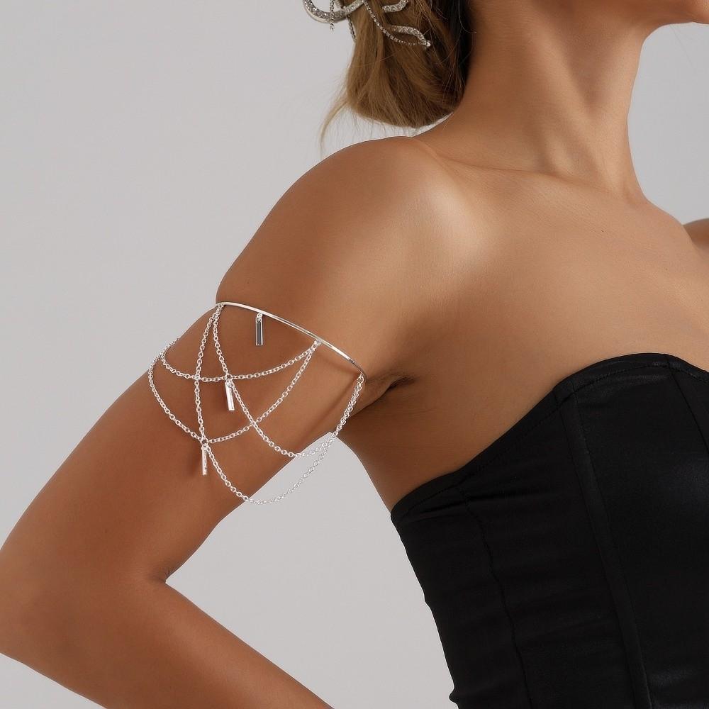 Silver Body Chain Zinc Zinc Alloy Armlet Upper Arm Bracelet Vintage Arm Cuff Bracelets Party