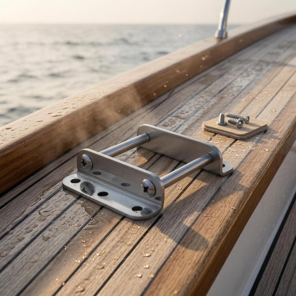 Vessel Side Mount Rod Holder Metal Frame Boat Silver Finish Mounting Bracket
