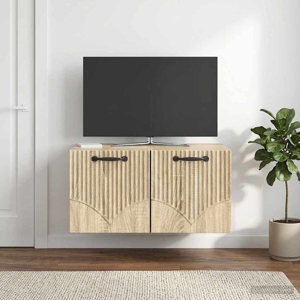 Wall Mounted TV Cabinet in Sonoma Oak 59.5 x 41 x 30 cm