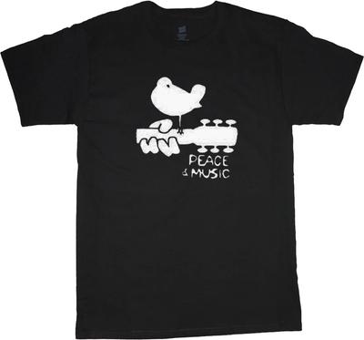 Big and Tall T-shirt Woodstock Peace Music Guitar Tee Shirt Tall Shirts for Men