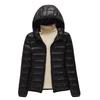 2026 Women's Lightweight Hooded Stand Collar Slim Down Jacket - Short Korean Style White Duck Outerwear
