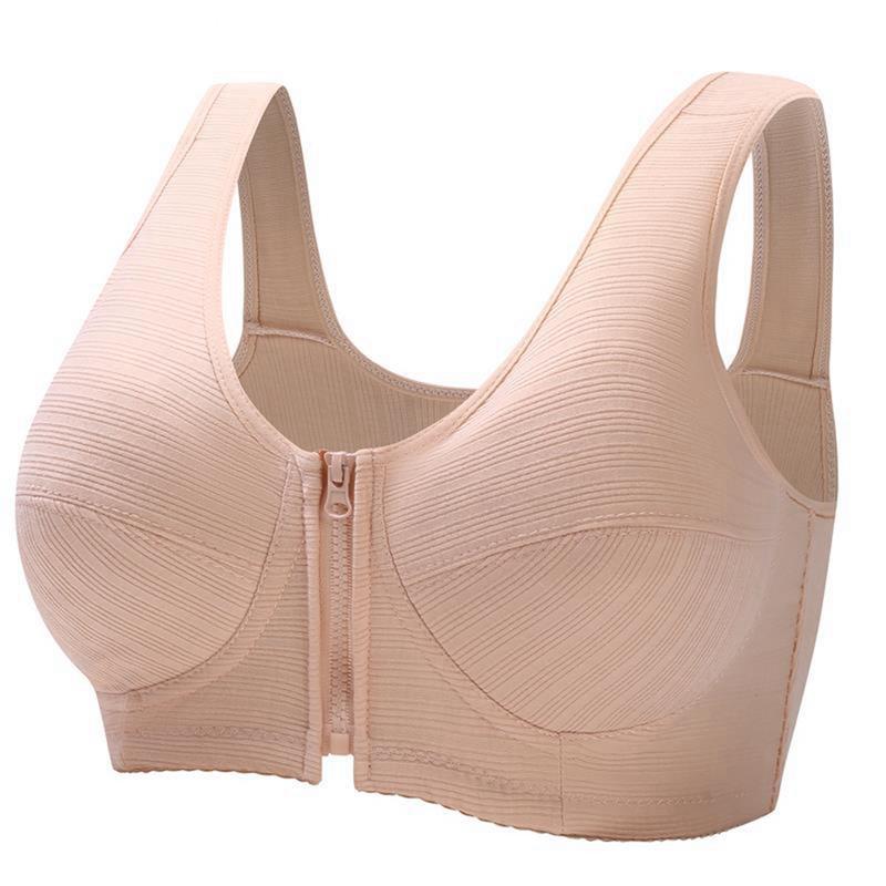 Women's Front Zipper Plus Size Bra Vest Style Bra