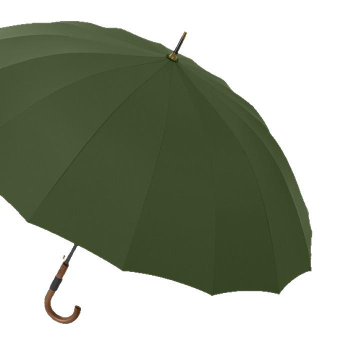 Dubo Extra-Großer 16-Speichen-Holzschirm mit gebogenem Griff - Verstärkt, Verdickt, Business-Sturmsicher für Herren