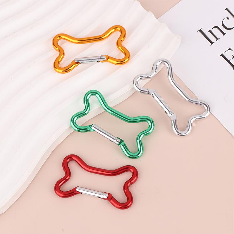 Bone Spring Clasps Aluminum Alloy Spring Buckle Metal Carabiner Keychains Outdoor Camping Accessories