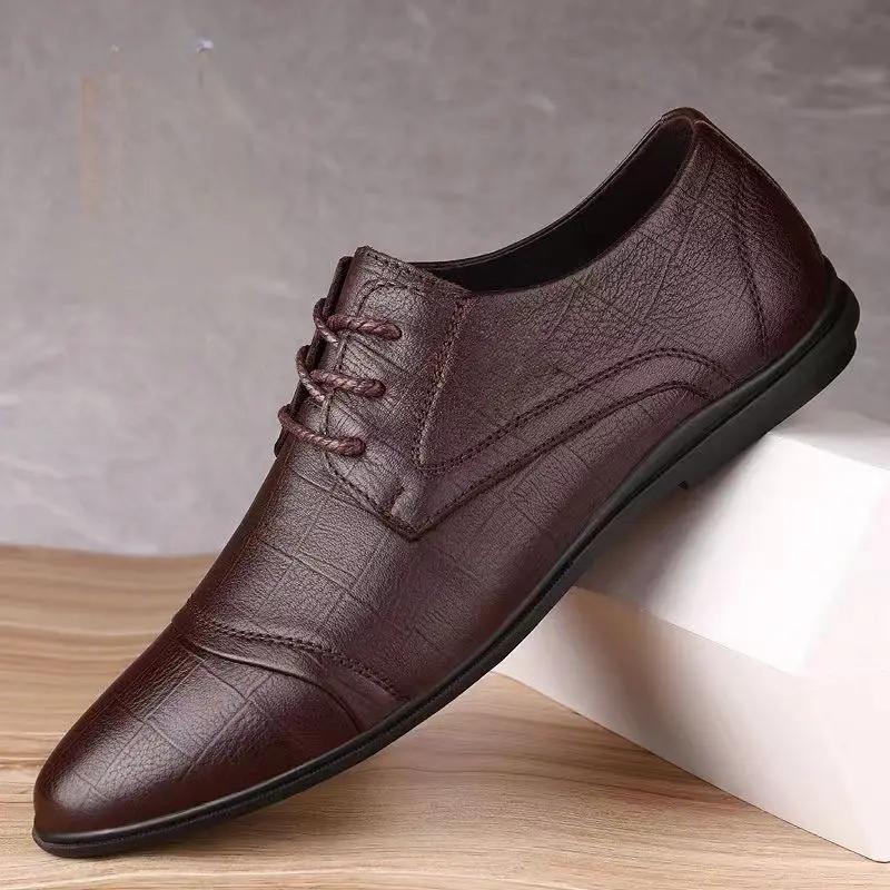 

Fashion New in Flat Soft Leather Shoes for Men Elegant Fashion 2025 Legitimate Footwear Offer Classic Original Designer Man Casual Shoe 38