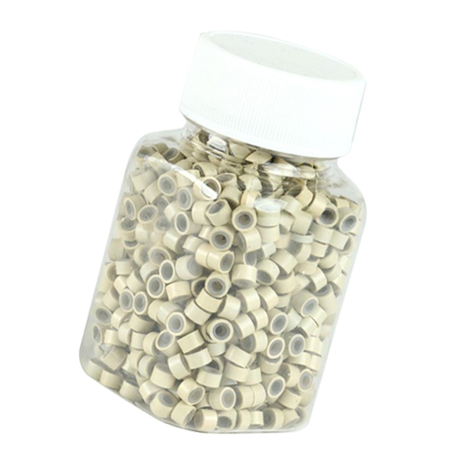 

500 шт. Силиконовые кольца для наращивания волос, двухслойные, надежно фиксирующие, микро-бусины для наращивания волос для салона (13) жёлтый