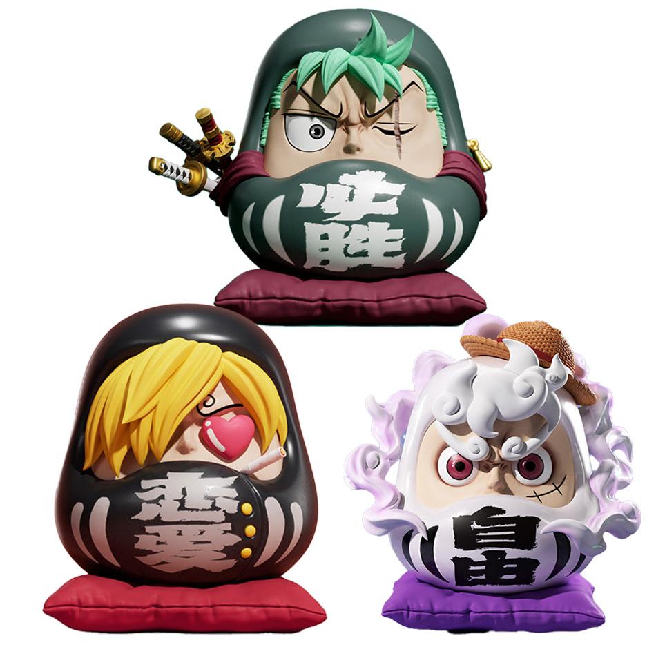 6Cm Q-Version  Anime Figure Nika Luffy Zoro Sanji Nami Cos Super Dharma Figurine Pvc Statue Model Toys Car Ornaments