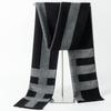 2025 Autumn/Winter New Men'S Cashmere Scarf Thickened, Stylish, European And American Men'S Classic Stripe