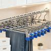 5pcs Gifts Retractable Metal Trouser Rack Windproof with Adjustable Clips Clothes Hanger for Home Non-Slip Pants Drying Hangers