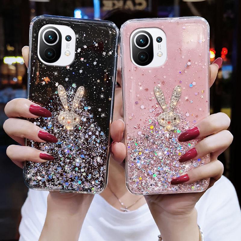 Glitter sequin rabbit transparent suitable for Xiaomi Mi 11 mobile phone case 11pro protective case 11T shell protection
