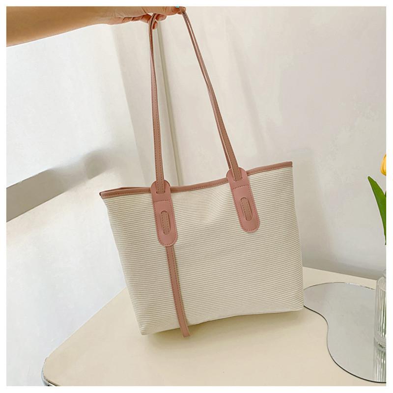 Trendy Canvas Tote Bag For Women Large Capacity Shoulder Bag 2023 Spring Fashion