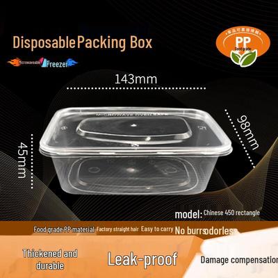 WS Disposable Microwaveable Rectangular Food Container (450ml)
