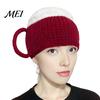 Humorous Costume Hat for Men And Women Funny Beer Mug Hat, Novelty Knitted Leg Warmers with Handles, Winter Warm Gloves Adults, Cap Parties