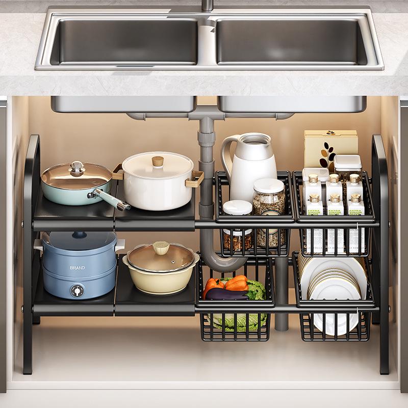 Popular Retractable Under-Sink Organizer & Pot Rack