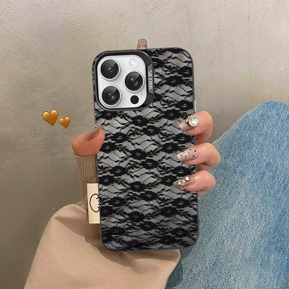 Lace Style Cool Girl Phone Case For IPhone 16 15 14 13 12 11 Pro Max X XR XSMAX 8 7 Plus Matte Shockproof Back Cover