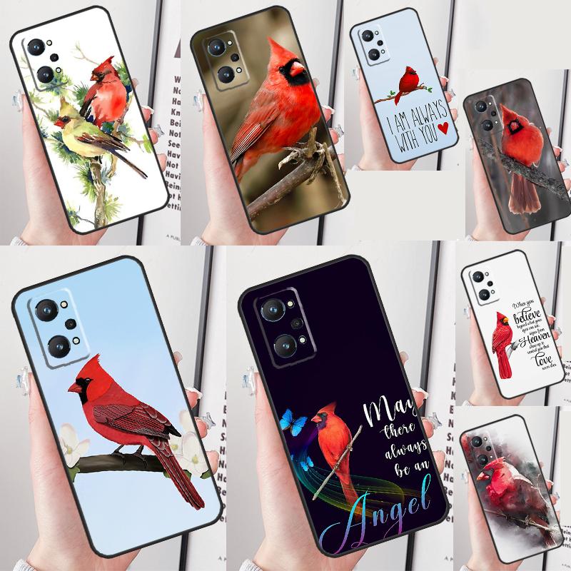 Cardinal Red Bird Case For Realme 13 10 11 12 14 Pro Plus C75 C67 C61 C55 C53 C51 C35 C21Y C25S GT 7 Pro 6 6T