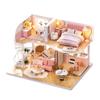 Handmade Assembly Toy Doll House Kit Wooden Children's Birthday Gift Trendy Mini Doll House Model