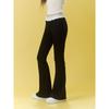 Redolence Ruffled Waist Slim-Fit Stretch Flared Pants Summer Design Black and White Color-Block Casual Pants for Women