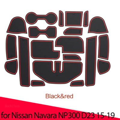 Autodeur Sleuf Mat Anti-slip Bekerhouder Mat Rubberen Matten Sleuf Gat Pad Interieur voor Nissan Navara NP300 D23 2015 2016 2017 2018
