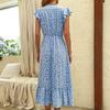 Women's fashion irregular print dress medium and long