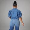 New Style Women's Denim Puff Sleeve Short Jacket
