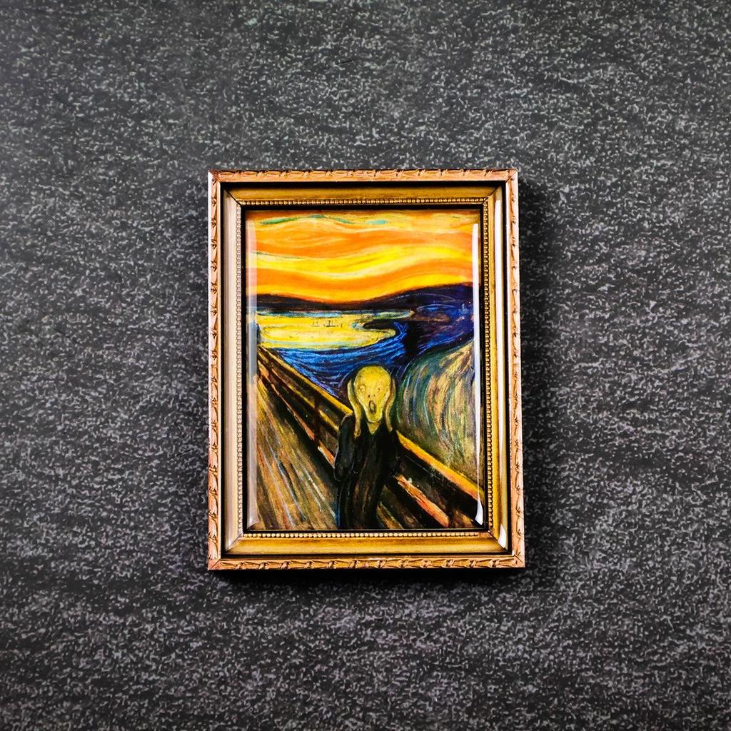 World-Famous Paintings: Cultural Creative Wooden Fridge Magnets - Retro Oil Painting Gifts