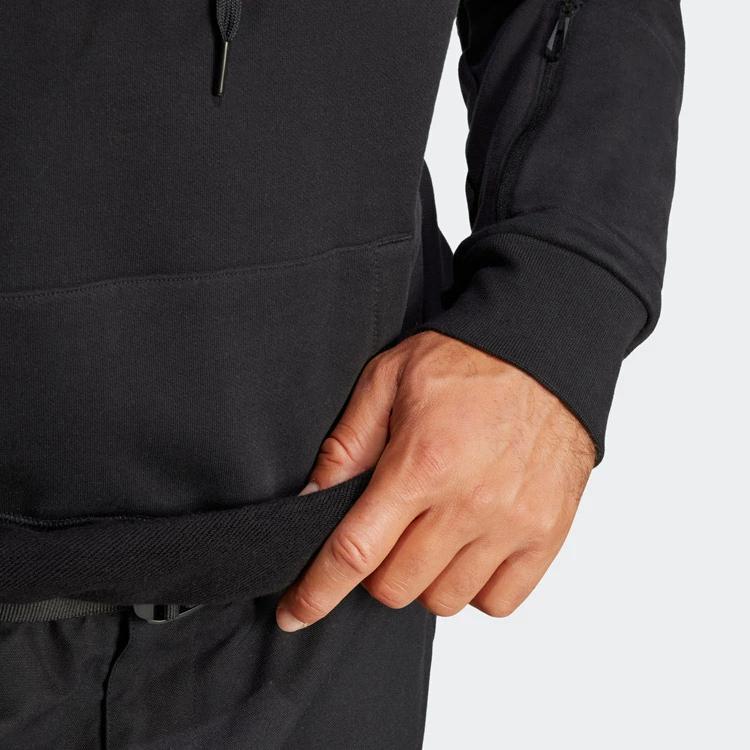 Adidas Simple Letter Pattern Hooded Long Sleeve Sweatshirt Men sweatshirt Black IZ0368