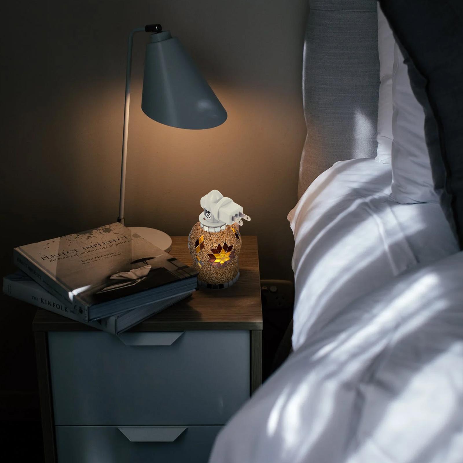 

1Pcs Aroma Decorative Lamp Home Plug-in Essential Oil Night Light Two in Lamp for Bedside Room Table Spa Use червоний