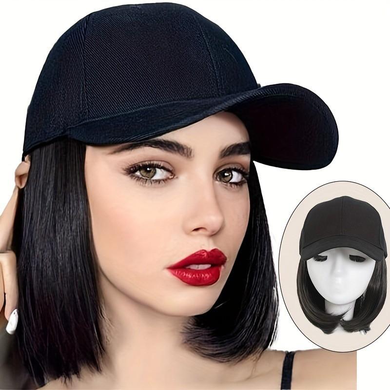 Wig Hat Combo Women Short Bob Baseball Cap Fashion